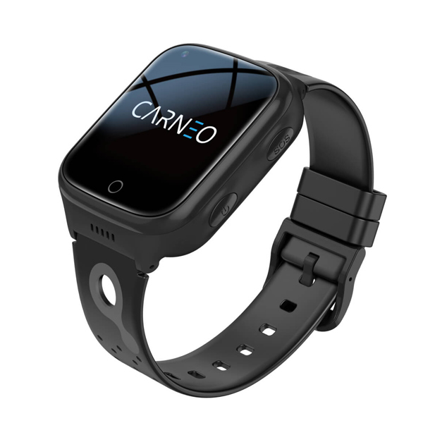 Detské smart hodinky Carneo GUARDKID+ 4G Platinum, čierne