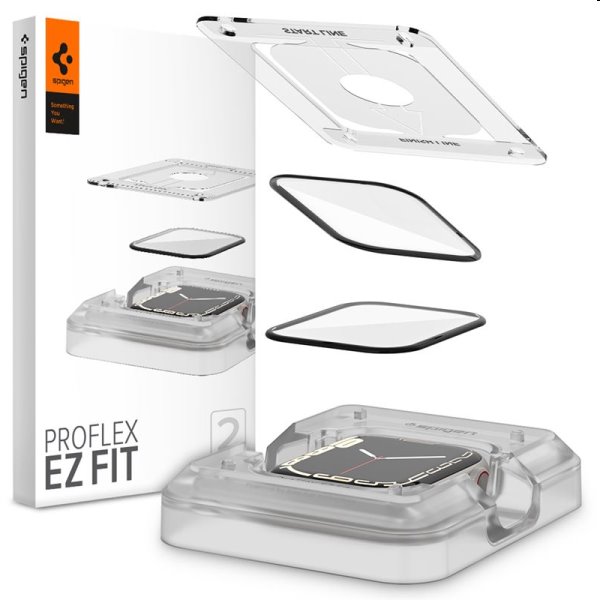 E-shop Ochranné sklo Spigen Pro Flex EZ Fit pre Apple Watch 7, 41 mm, 2 kusy
