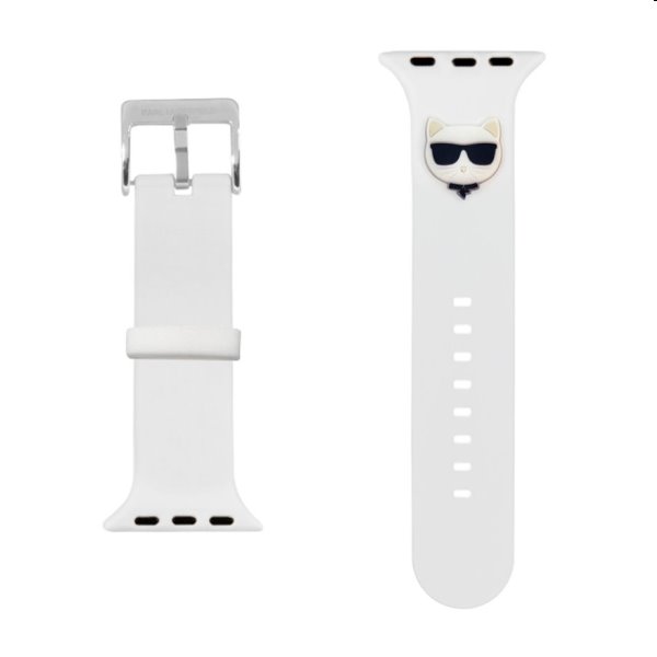 Karl Lagerfeld Choupette Head remienok pre Apple Watch 38/40 mm, biela