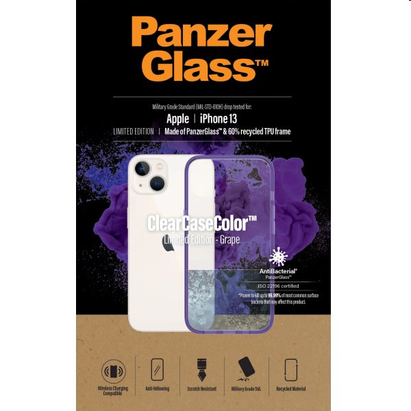Zadný kryt PanzerGlass ClearCaseColor AB pre Apple iPhone 13, fialová