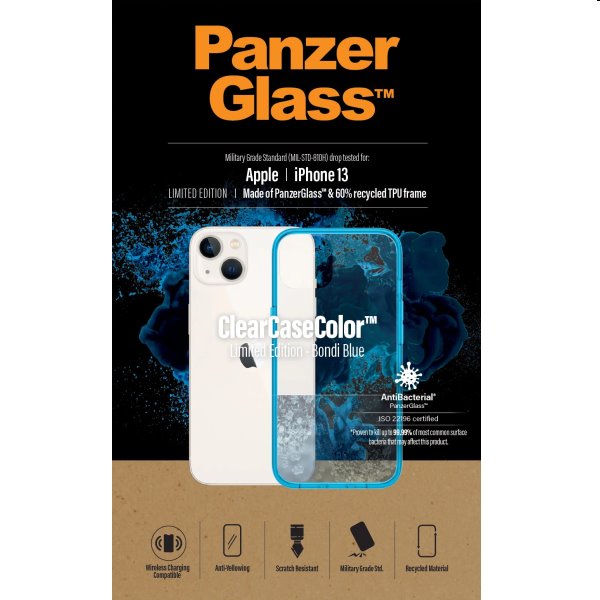 Zadný kryt PanzerGlass ClearCaseColor AB pre Apple iPhone 13, modrá