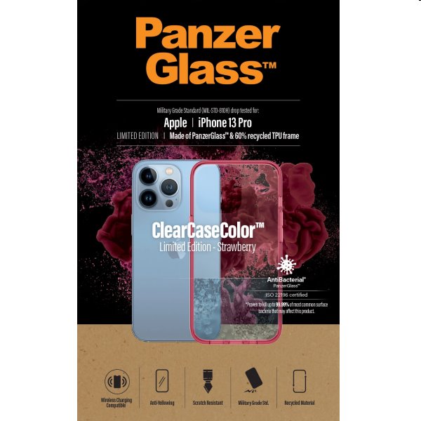 Zadný kryt PanzerGlass ClearCaseColor AB pre Apple iPhone 13 Pro, ružová