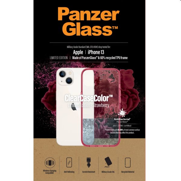 Zadný kryt PanzerGlass ClearCaseColor AB pre Apple iPhone 13, ružová