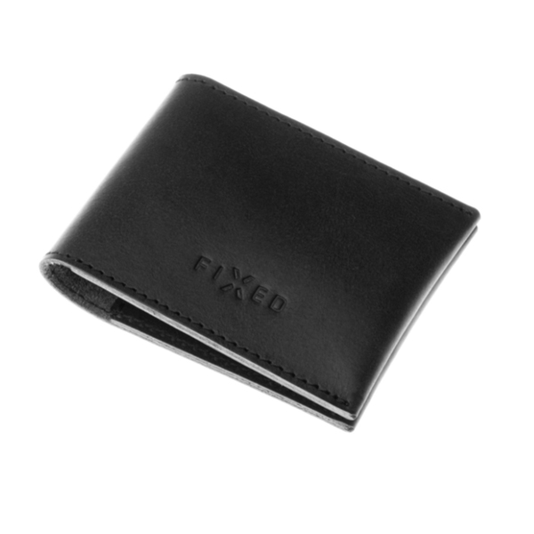 E-shop FIXED Smile Kožená peňaženka s inteligentným lokátorom, čierna
