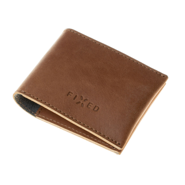 E-shop FIXED Smile Kožená peňaženka s inteligentným lokátorom, hnedá