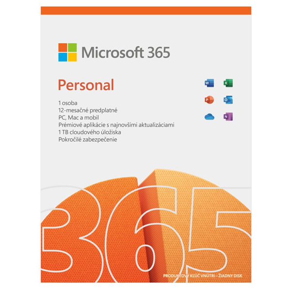 Microsoft 365 Personal - 12 months subscription (32-bit/x64) - SK/CZ