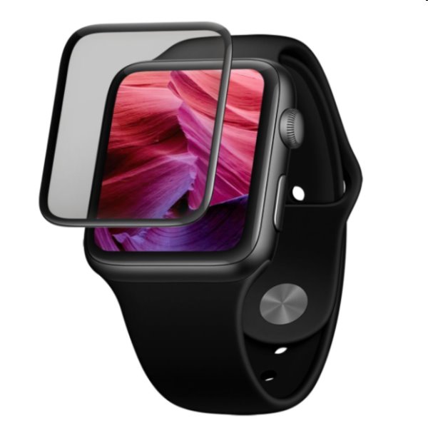 FIXED 3D Ochranné tvrdené sklo s aplikátorom pre Apple Watch 40 mm, čierne