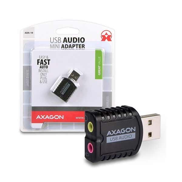 Axagon  - AXAGON ADA-10 USB2.0 - Stereo Audio Mini Adapter ADA-10
