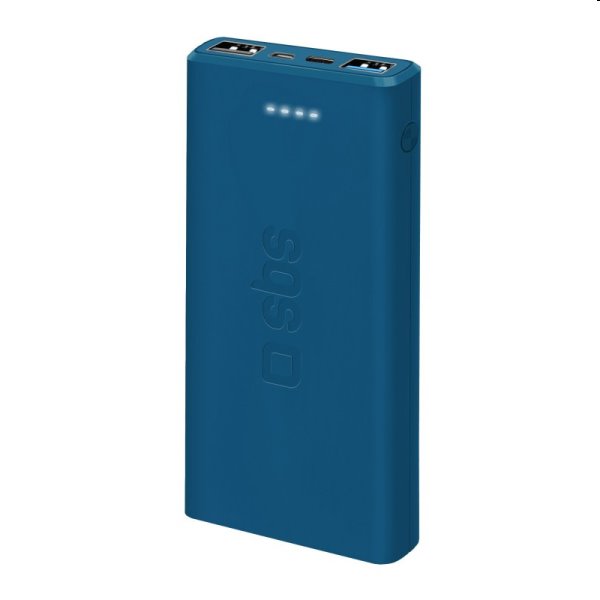 SBS Powerbank 10000 mAh, 2x USB, 2,1 A, svetlá modrá