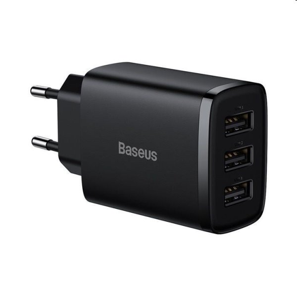 E-shop Baseus Compact Charger 3U 17W, black CCXJ020101