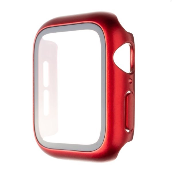 FIXED Pure+ ochranné puzdro s temperovaným sklom pre Apple Watch 41 mm, červené