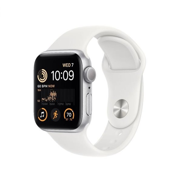 E-shop Apple Watch SE GPS 40mm Silver Aluminium Case with White Sport Band - Regular MNJV3CS/A