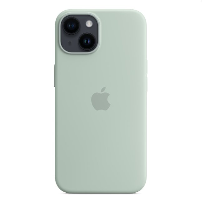 Silikónový zadný kryt pre Apple iPhone 14 s MagSafe, dužnatkovo modrá