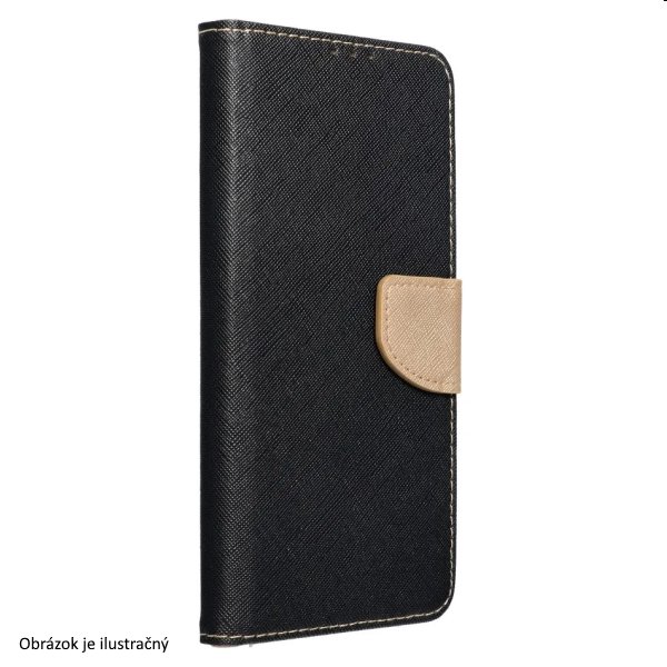E-shop Knižkové puzdro FANCY Book pre Samsung Galaxy S22, čierna/zlatá TEL133688