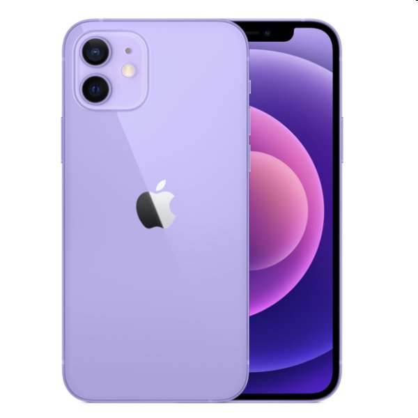 Apple iPhone 12, 64GB, fialová, Trieda A - použité, záruka 12, mesiacov