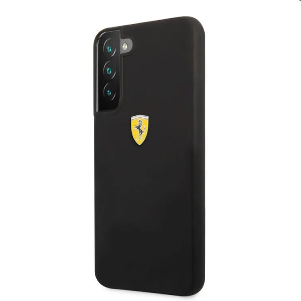 E-shop Zadný kryt Ferrari Liquid Silicone Metal Logo pre Samsung Galaxy S22 Plus, čierna 57983107867