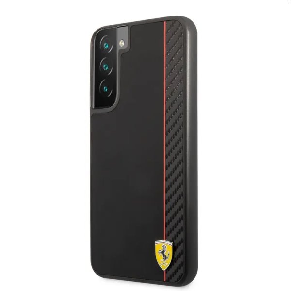 E-shop Zadný kryt Ferrari Smooth and Carbon Effect pre Samsung Galaxy S22 Plus, čierna 57983107863