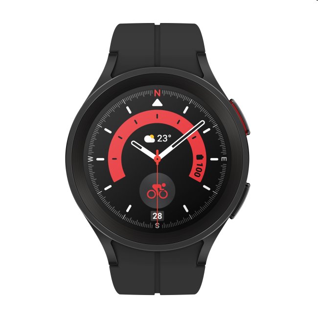 Samsung Galaxy Watch5 Pro 45mm, black titanium, Trieda B - použité, záruka 12 mesiacov