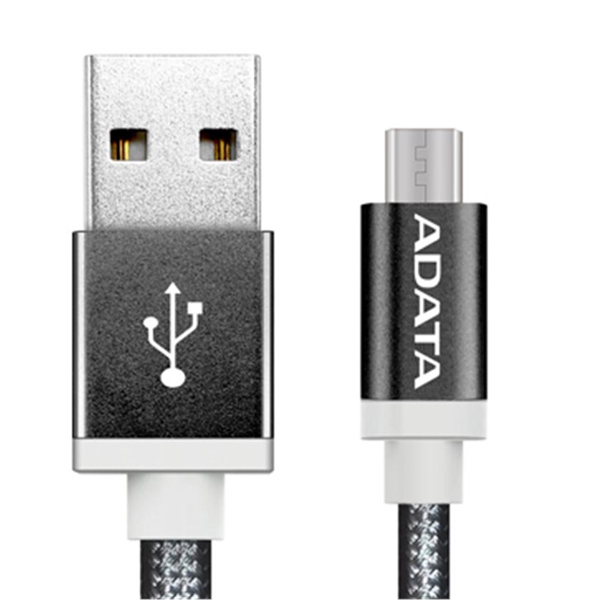 E-shop ADATA Micro USB kábel pletený 1 m, čierny AMUCAL-100CMK-CBK