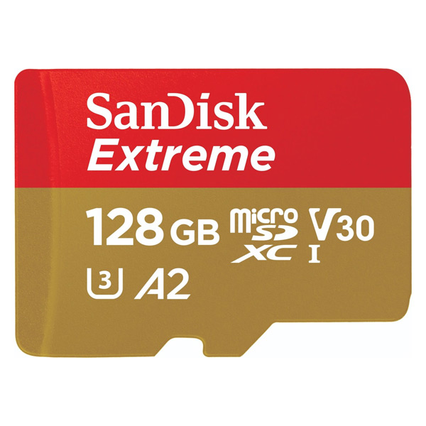 SanDisk Extreme microSDXC 128 GB 190 MB/s s adaptérom
