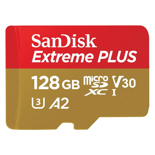 SanDisk Extreme PLUS microSDXC 128 GB 200 MB/s s adaptérom