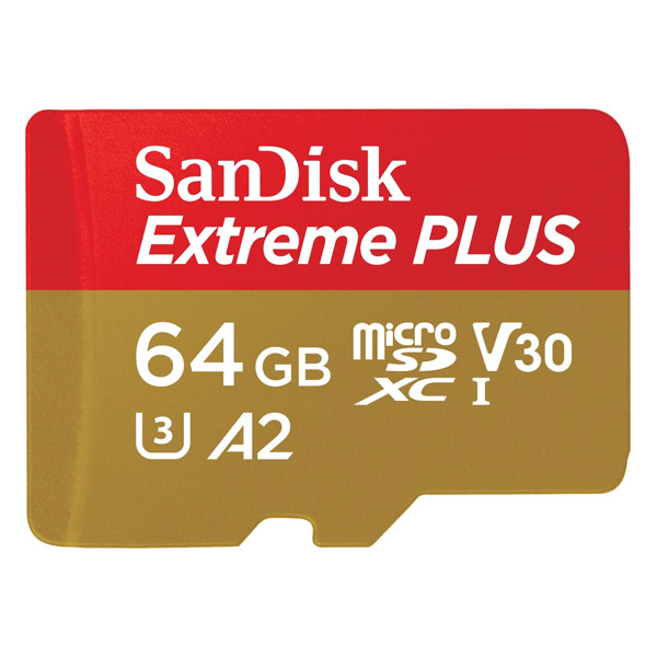 SanDisk Extreme PLUS microSDXC 64 GB 200 MB/s s adaptérom