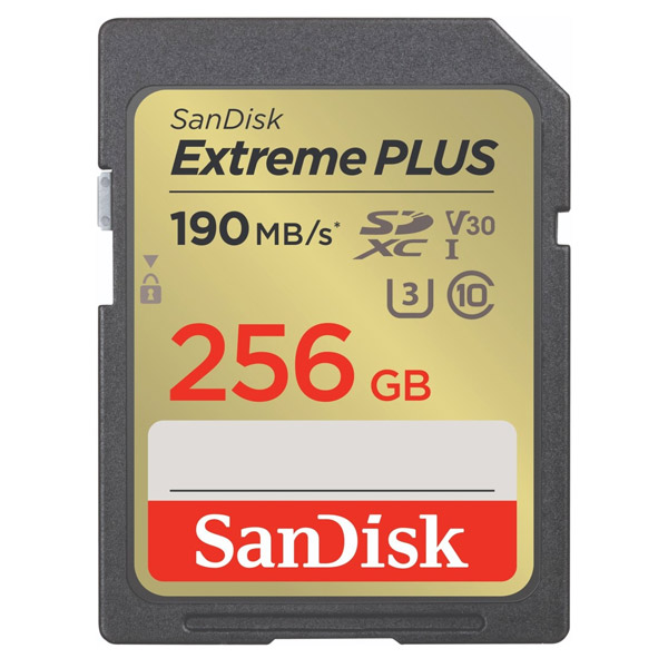 SanDisk Extreme PLUS SDXC 256 GB 190 MB/s V30 UHS-I