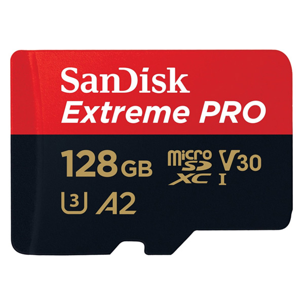 SanDisk Extreme PRO microSDXC 128 GB 200 MB/s s adaptérom