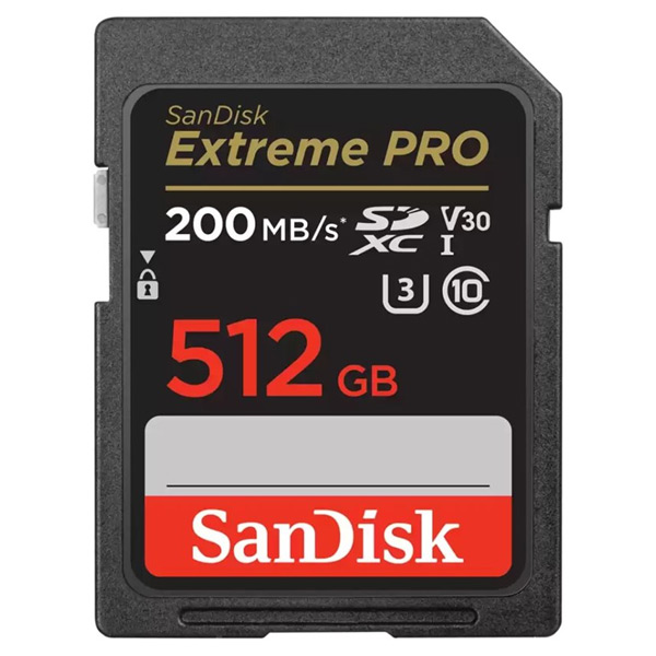 SanDisk Extreme PRO SDXC 512 GB 200 MB/s V30 UHS-I