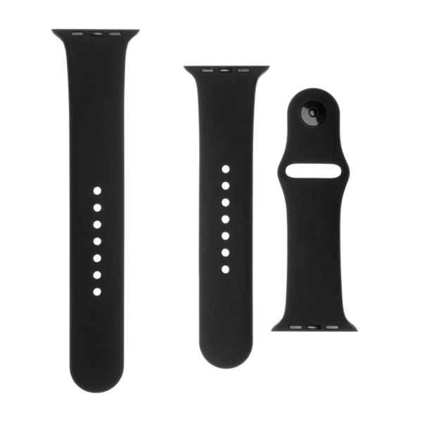 E-shop FIXED Silicone remienok pre Apple Watch 42/44/45 mm, čierna - OPENBOX (Rozbalený tovar s plnou zárukou)