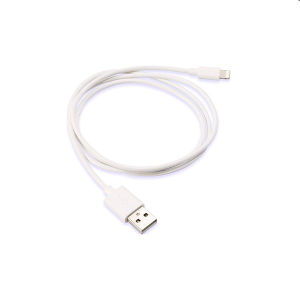 Kábel USB/Lightning, 0,2 m, biely