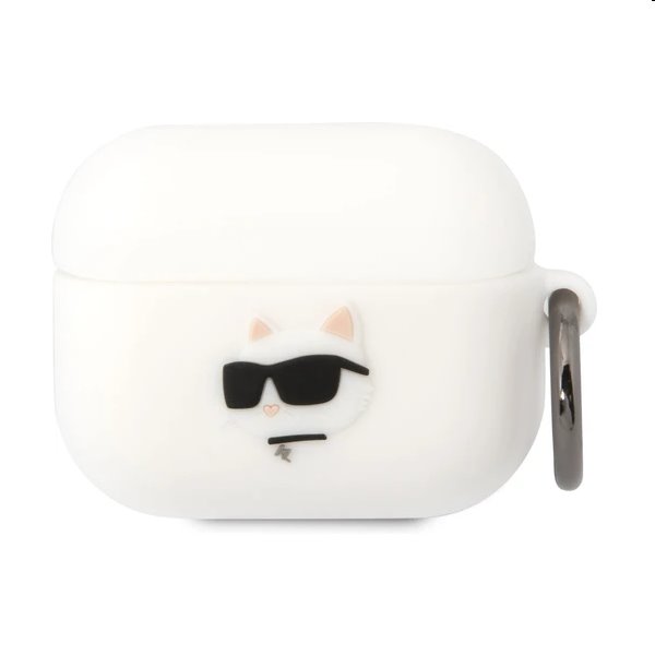 E-shop Karl Lagerfeld 3D Logo NFT Choupette Head silikónový obal pre Apple AirPods Pro, biely