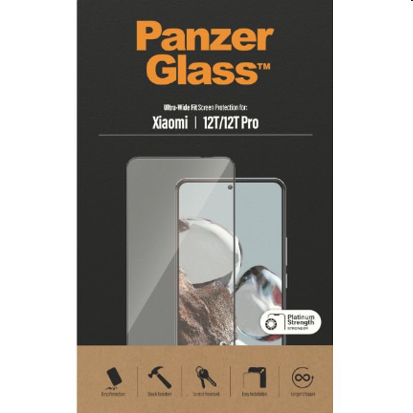 E-shop Ochranné sklo PanzerGlass UWF AB pre Xiaomi 12T Pro, 12T, čierna 8065
