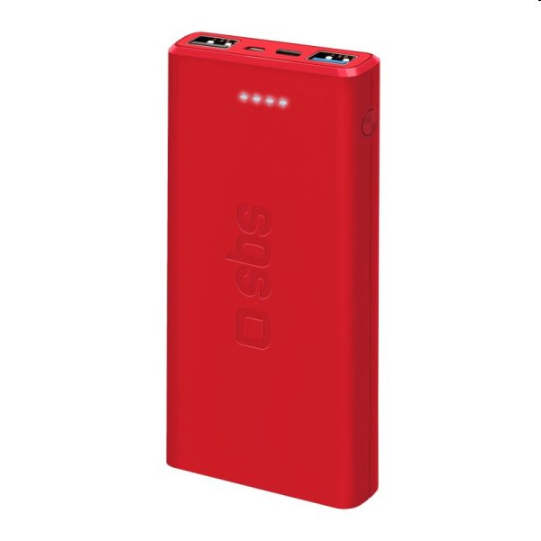 SBS Powerbank 10000 mAh, 2x USB 2,1 A, červená TTBB10000FASTR