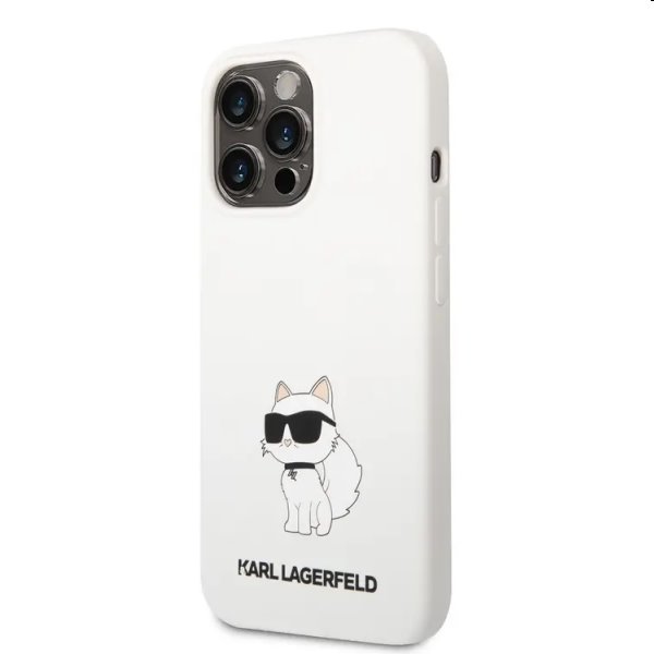 Zadný kryt Karl Lagerfeld Liquid Silicone Choupette NFT pre Apple iPhone 13 Pro, biela 57983112397