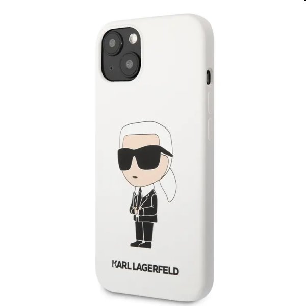 Zadný kryt Karl Lagerfeld Liquid Silicone Ikonik NFT pre Apple iPhone 13, biela