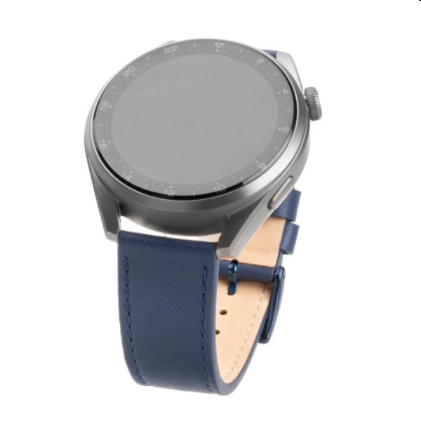 FIXED Kožený remienok s Quick Release so šírkou 20 mm pre inteligentné hodinky, modrá FIXLST-20MM-BL
