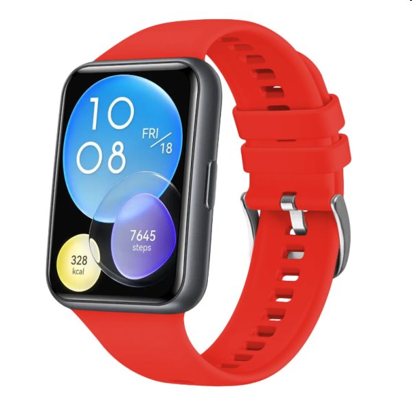 FIXED Silikónový remienok pre Huawei Watch FIT2, červená