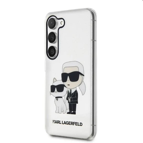 Zadný kryt Karl Lagerfeld IML Glitter Karl and Choupette NFT pre Samsung Galaxy S23 Plus, transparentná