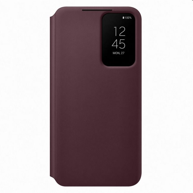 Puzdro Clear View Cover pre Samsung Galaxy S22 Plus, burgundy - OPENBOX (Rozbalený tovar s plnou zárukou) EF-ZS906CEEGEE