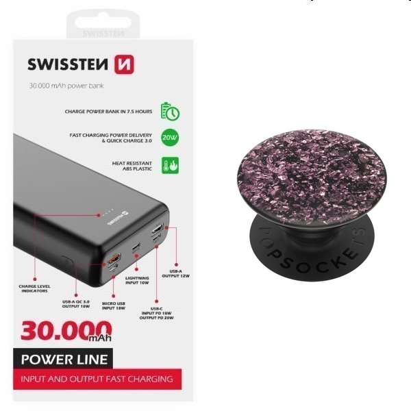 SWISSTEN POWER LINE power bank 30.000 mAh