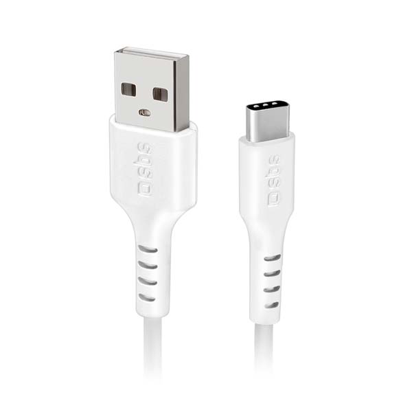 SBS Kábel USB 2.0/USB-C, 1,5 m, biela