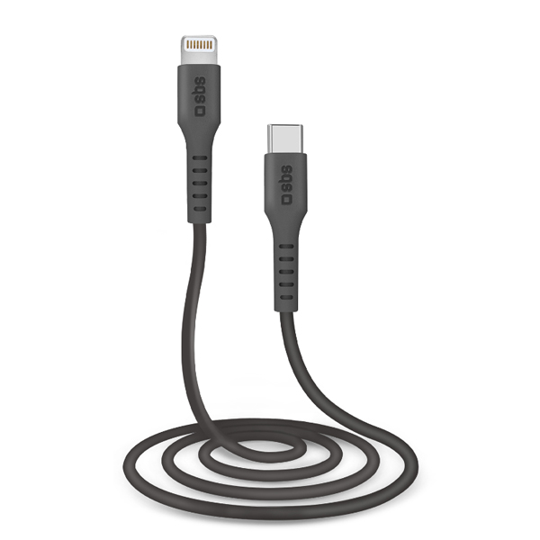 E-shop SBS Kábel USB-C/MFI Lightning, dĺžka 1 m, čierna TECABLELIGTC1K