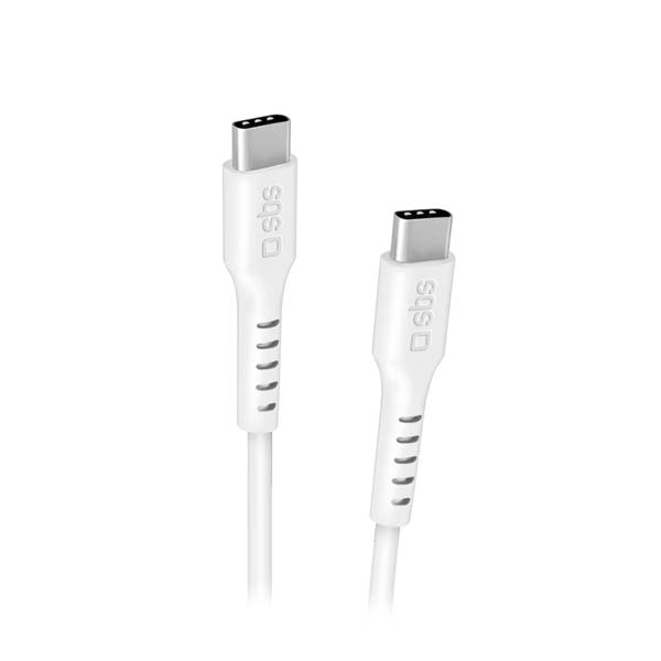 SBS Kábel USB-C/USB-C, PD 100 W, 1,5 m, biela TECABLE15TCC100W