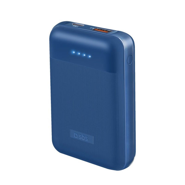 SBS Powerbank 10000 mAh, USB/USB-C PD 20 W, modrá TEBB10000PD20RUB