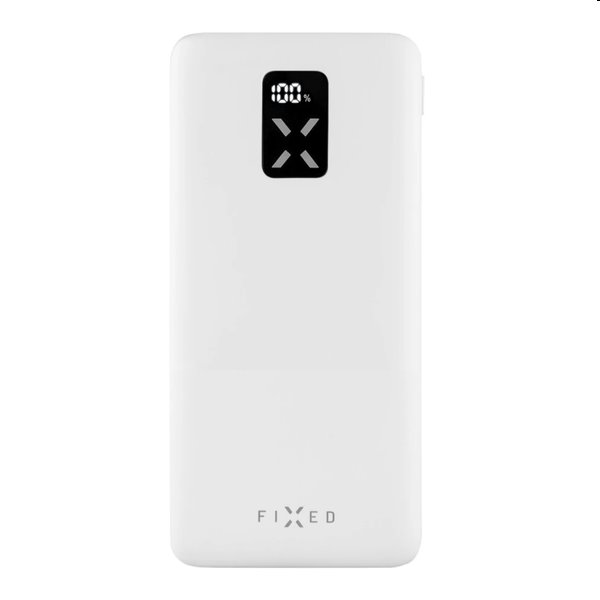 FIXED powerbanka Zen 10 s LCD displejom a výstupom PD 20 W, 10 000 mAh, biela