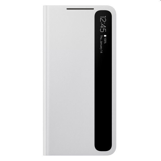Knižkové puzdro Clear View Cover pre Samsung S21 Plus, svetlo-sivá - OPENBOX (Rozbalený tovar s plnou zárukou) EF-ZG996CJEGEE