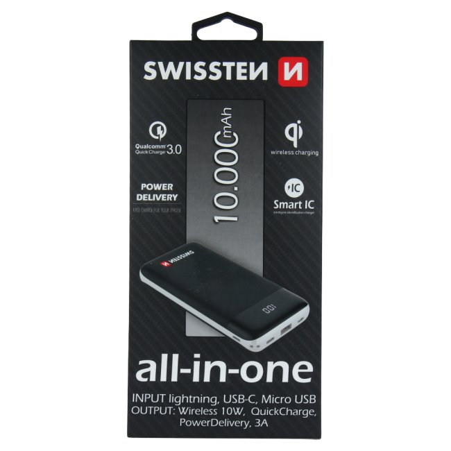 Swissten All-In-One powerbanka 10.000 mAh - OPENBOX (Rozbalený tovar s plnou zárukou)