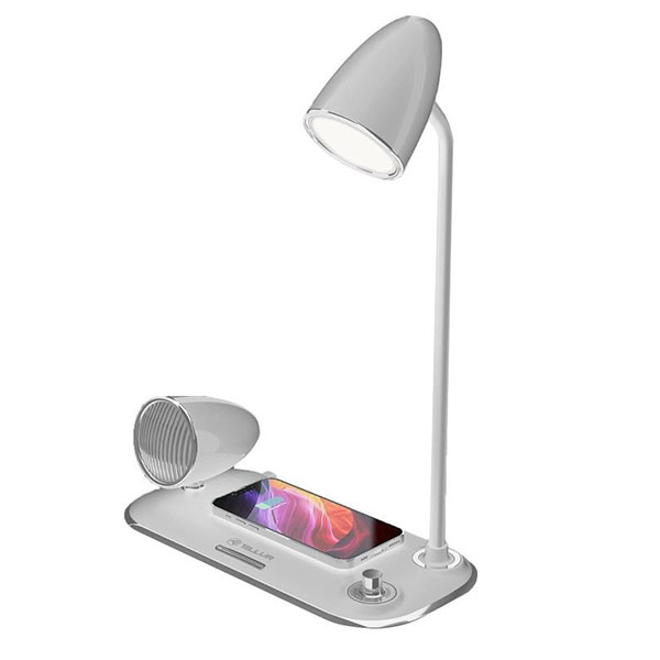 E-shop Tellur Nostalgia stolná lampa s bezdrótovou nabíjačkou 15W, biela