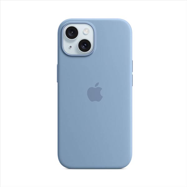 Silikónový zadný kryt pre Apple iPhone 15 Plus s MagSafe, ľadovo modrá